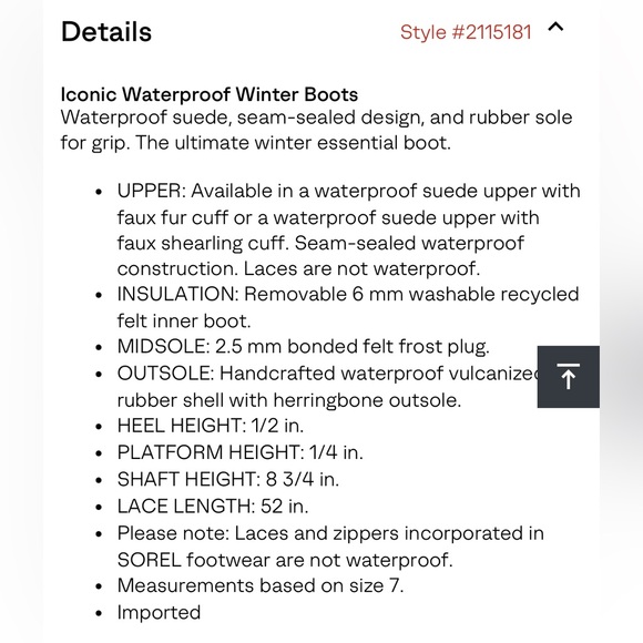 Sorel Joan of Arctic Winter Boot, Size 9.5 - Picture 3 of 7